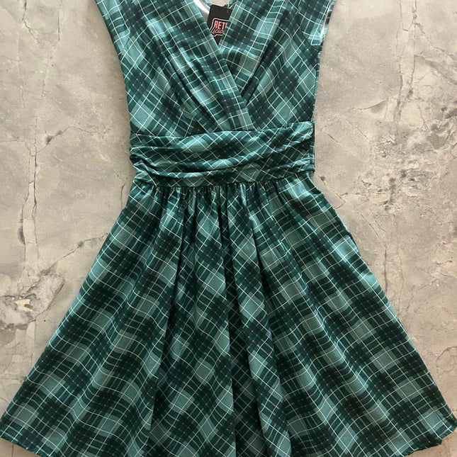 Green Plaid Greta Dress - 2X only, 1 left!