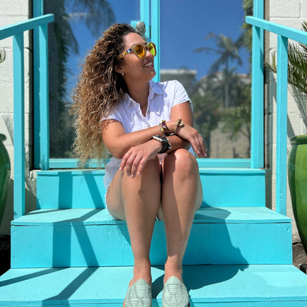 Marbella Huarache Slip-On Teal