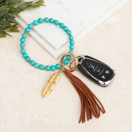 Boho Stone Key Ring Bracelet