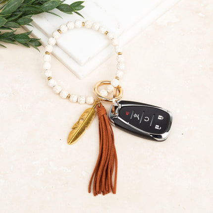 Boho Stone Key Ring Bracelet