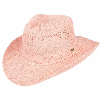 C.C Women's Horseshoe Lace Knitting Cowboy Hat