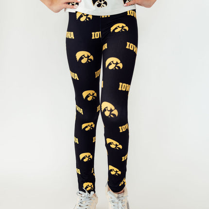 Iowa Black Tigerhawk Leggings