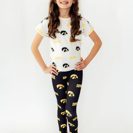 Iowa White Tigerhawk Ruffle Pocket Tee