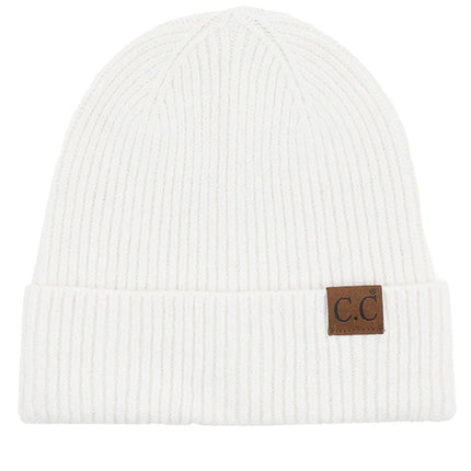 C.C Soft Recycled Fine Yarn Cuff Beanie Hats