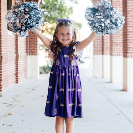 JMU Purple Duke Dog Flutter Twirl  Dress