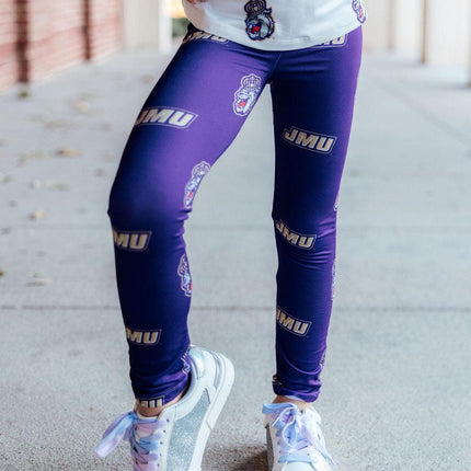 JMU Purple Duke Dog Leggings