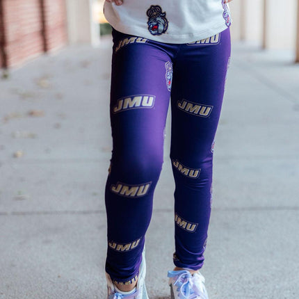 JMU Purple Duke Dog Leggings