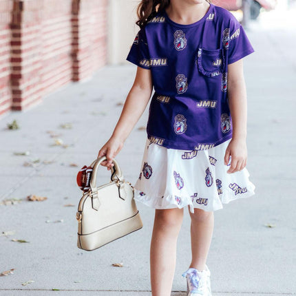 JMU White Duke Dog Twirl Skort