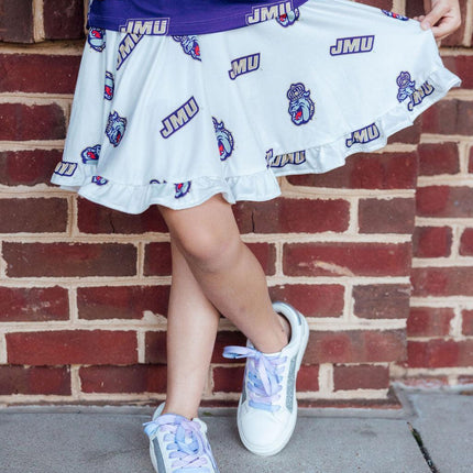 JMU White Duke Dog Twirl Skort