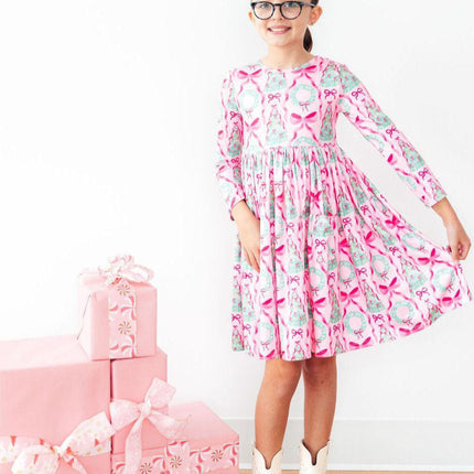 Jingle Bows L/S Pocket Twirl Dress