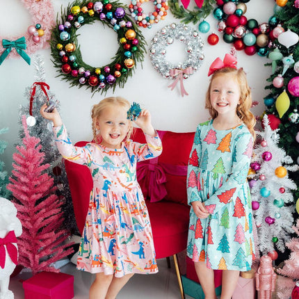 Jingle Saurus L/S Pocket Twirl Dress