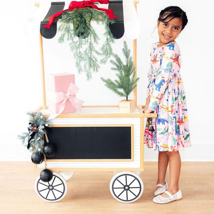 Jingle Saurus L/S Pocket Twirl Dress