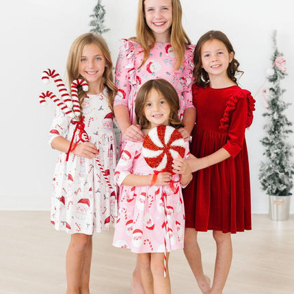 Mistletoe Magic 3/4 Sleeve Pocket Twirl Dress