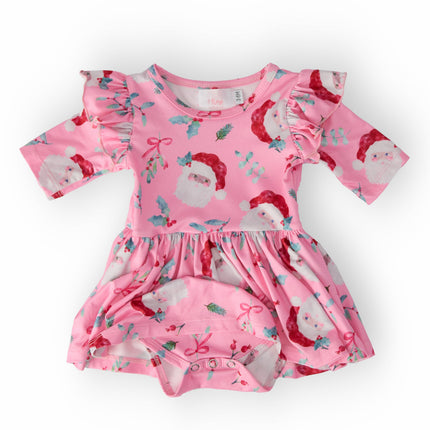 Jolly Old Saint Nick 3/4 Sleeve Flutter Twirl Bodysuit