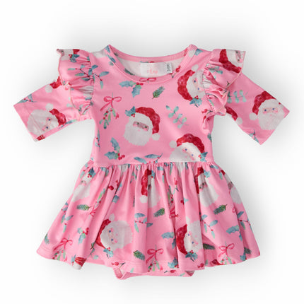 Jolly Old Saint Nick 3/4 Sleeve Flutter Twirl Bodysuit