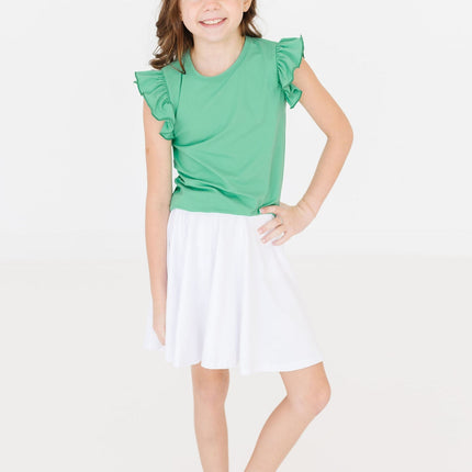Kelly Green S/S Ruffle Tee