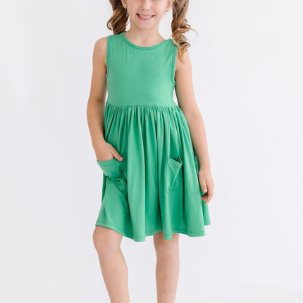 Kelly Green Tank Pocket Twirl Dress