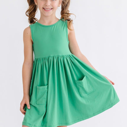 Kelly Green Tank Pocket Twirl Dress