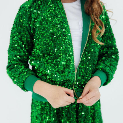 Kelly Green Velvet Sequin Jacket