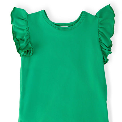 Kelly Green S/S Ruffle Tee
