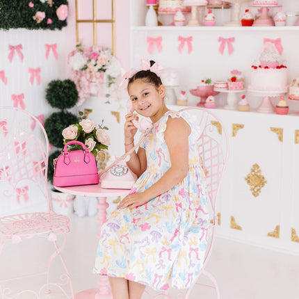 Bow-tastic Flutter Sleeve Twirl Dress