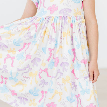 Bow-tastic Flutter Sleeve Twirl Dress