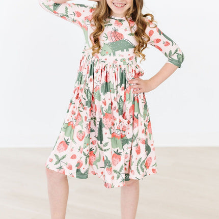 Hear Me Roar 3/4 Sleeve Pocket Twirl Dress