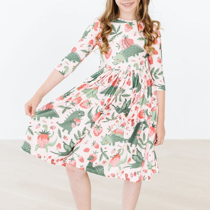 Hear Me Roar 3/4 Sleeve Pocket Twirl Dress