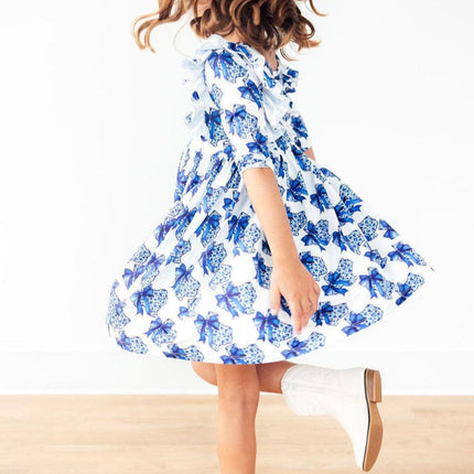 Lone Star 3/4 Sleeve Ruffle Twirl Dress