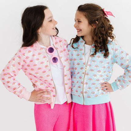 Mint Rainbow Sequin Jacket