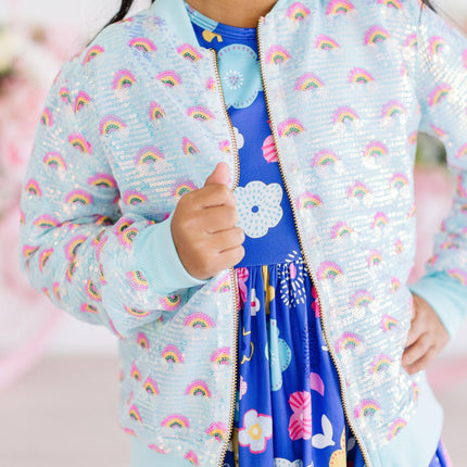 Mint Rainbow Sequin Jacket