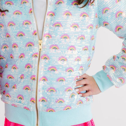 Mint Rainbow Sequin Jacket