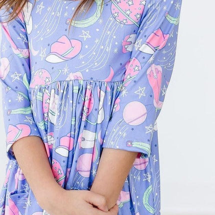 SALE Neon Moon 3/4 Sleeve Pocket Twirl Dress