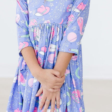 SALE Neon Moon 3/4 Sleeve Pocket Twirl Dress