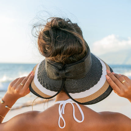 Color Block Roll Up Visors