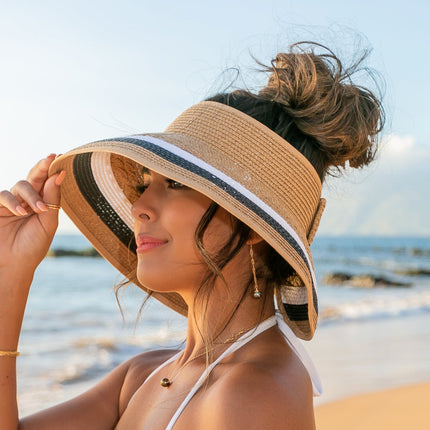 Color Block Roll Up Visors
