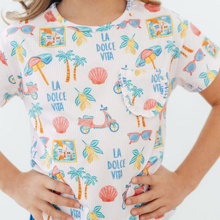 La Dolce Vita Ruffle Pocket Tee