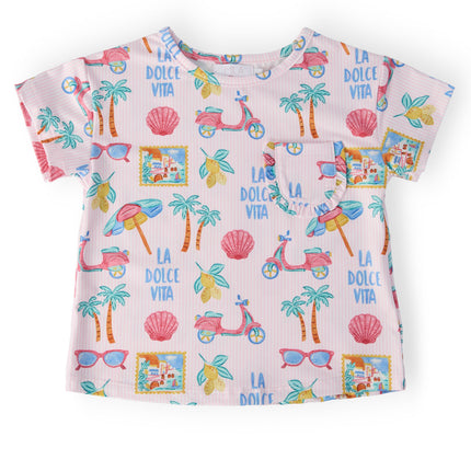 La Dolce Vita Ruffle Pocket Tee