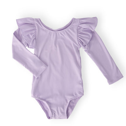 Lavender L/S Flutter Sleeve Leotard