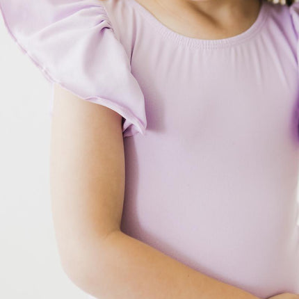 Lavender S/S Flutter Sleeve Leotard