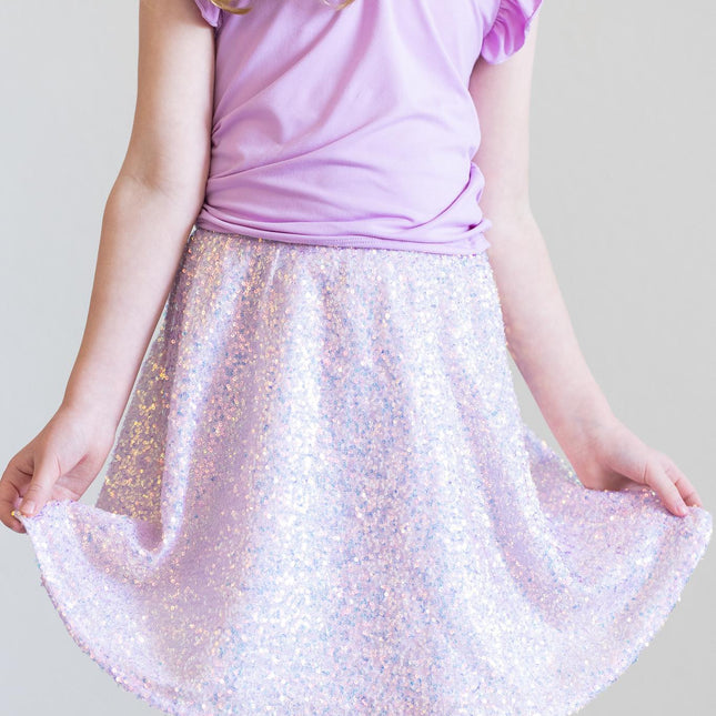 Lavender Sequin Twirl Skort - Dashing Nova