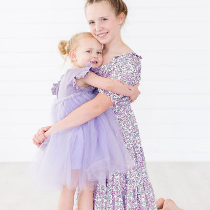 Lovely Lavender Smocked Ruffle Dress