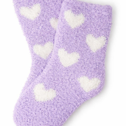Lavender/Coconut Heart Cozy Socks