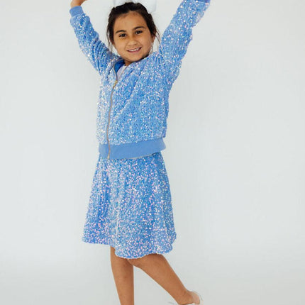 Light Blue Velvet Sequin Jacket