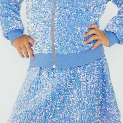 Light Blue Velvet Sequin Jacket