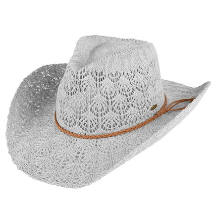 C.C Women's Horseshoe Lace Knitting Cowboy Hat