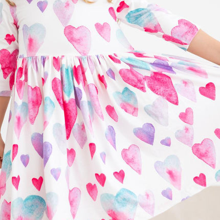 Light Hearted 3/4 Sleeve Pocket Twirl Dress