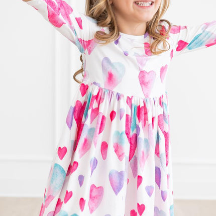 Light Hearted 3/4 Sleeve Pocket Twirl Dress