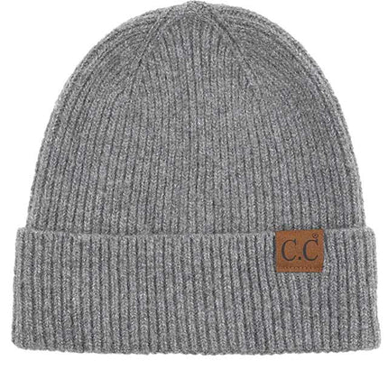 C.C Soft Recycled Fine Yarn Cuff Beanie Hats