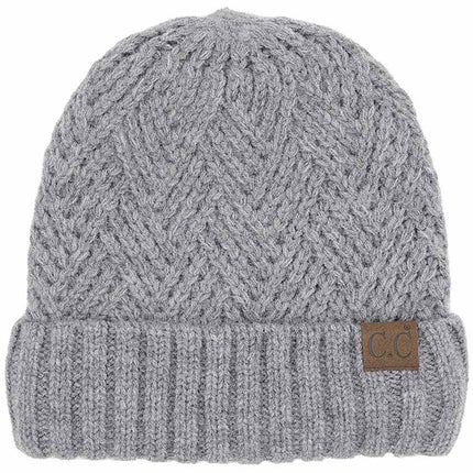 C.C Criss Cross Pattern Cuff Beanie Hats